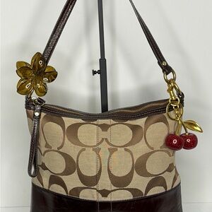 Brown and Tan Coach Shoulder Bag